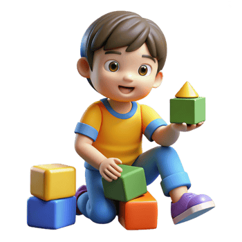 remarkable abstract Child playing with blocks NO BACKGROUND with Transparent Background. handcrafted png