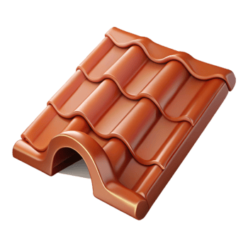 memorable traditional Detailed drawing of a roof tile NO BACKGROUND with Transparent Background. sharp png