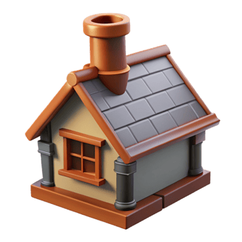 sumptuous harmonious rustic Tudor cottage chimney pot, NO BACKGROUND with Transparent Background. expertly shot png