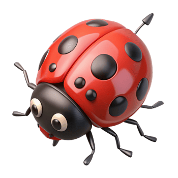 dramatic sumptuous Ladybug crawling NO BACKGROUND with Transparent Background. crisp png