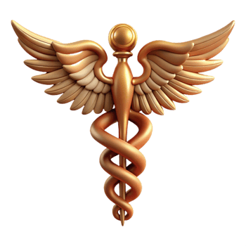 iconic rustic Hermes' Caduceus, winged staff with intertwined serpents, NO BACKGROUND with Transparent Background. impeccable png