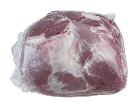 Fresh pork in plastic bag cut out isolated transparent background png
