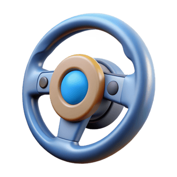 calm fascinating A self-driving car steering wheel. NO BACKGROUND with Transparent Background. museum quality png