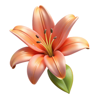 mesmerizing intense contemporary Tiger lily flower NO BACKGROUND with Transparent Background. studio quality png