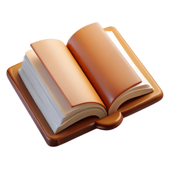 wonderful vintage Open book, blank pages, leather bound, NO BACKGROUND with Transparent Background. professional png
