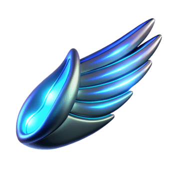 striking abstract Spaceship wing with glowing energy trails NO BACKGROUND with Transparent Background. premium png