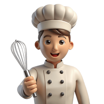 gorgeous calm coastal Professional chef with whisk NO BACKGROUND with Transparent Background. sharp png