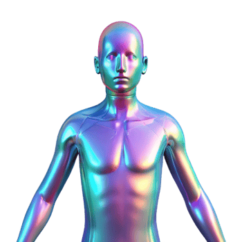 pristine rare Holographic projection of a human, translucent, glowing, NO BACKGROUND with Transparent Background. png