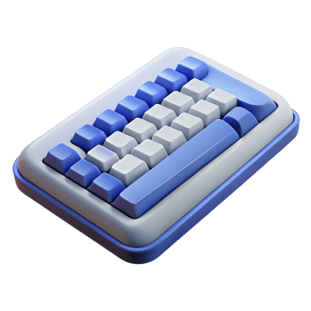 fascinating mysterious organic Wireless keyboard, ergonomic design NO BACKGROUND with Transparent Background. precision png