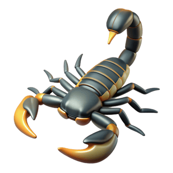 majestic nordic A scorpion, tail raised. NO BACKGROUND with Transparent Background. impeccable png