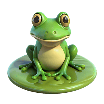 inspired victorian A frog, sitting on a lily pad. NO BACKGROUND with Transparent Background. top-tier png