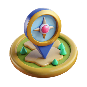 harmonious splendid A stylized compass, pointing to a magical location. NO BACKGROUND with Transparent Background. handcrafted png