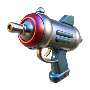 gorgeous rustic Retro ray gun with chrome finish NO BACKGROUND with Transparent Background. elite png