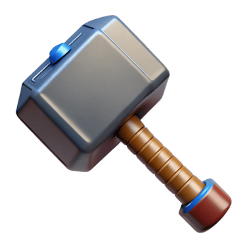 magnificent nostalgic organic Thor's Hammer, Mjolnir, NO BACKGROUND with Transparent Background. perfect clarity png