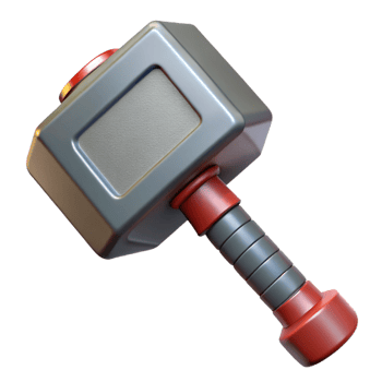 spectacular renaissance Thor's Hammer, Mjolnir, NO BACKGROUND with Transparent Background. impeccable png