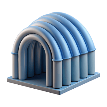 peaceful elegant 3D model of a ribbed vault NO BACKGROUND with Transparent Background. expertly shot png