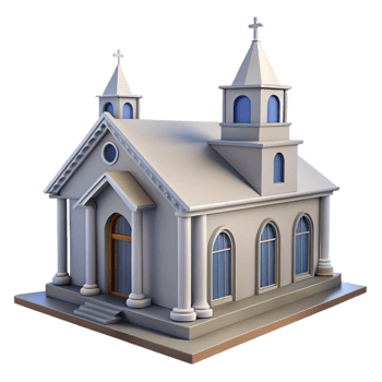 magnificent exemplary Architectural sketch of a church facade NO BACKGROUND with Transparent Background. png