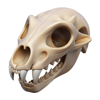 distinctive organic Animal skull NO BACKGROUND with Transparent Background. crisp png