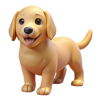 whimsical dramatic Golden retriever puppy, NO BACKGROUND with Transparent Background. museum quality png