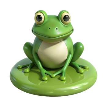 unforgettable rustic A frog, sitting on a lily pad. NO BACKGROUND with Transparent Background. refined png
