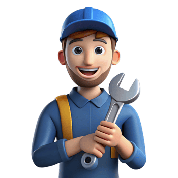 timeless victorian Mechanic holding wrench NO BACKGROUND with Transparent Background. 8K png