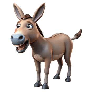 fascinating inspired A braying donkey, NO BACKGROUND with Transparent Background. png