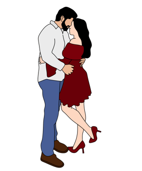 affection couple holding each other png
