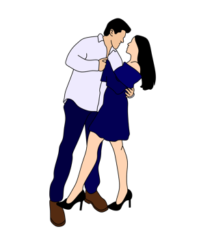 illustration of lovers in a close embrace png