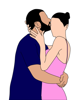 romantic couple hugging and kissing in love png