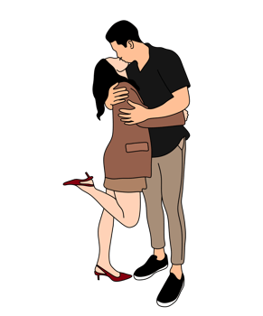 intimate moment between lovers png