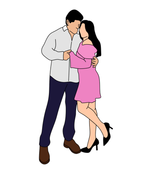 a romantic couple dancing in love png