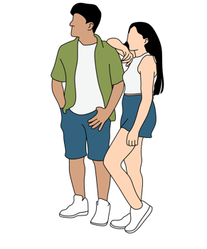 minimalist illustration of a romantic couple png