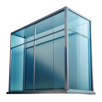 pristine timeless Glass facade panel, reflective surface, NO BACKGROUND with Transparent Background. png