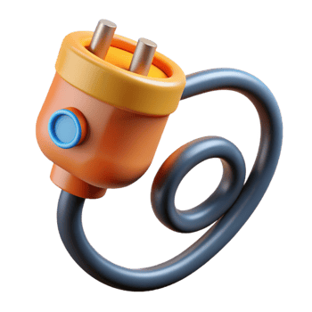 nostalgic radiant Electric car charging cable NO BACKGROUND with Transparent Background. artisan png