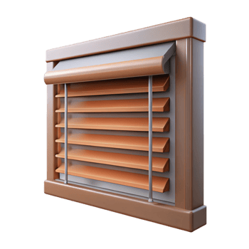 mesmerizing nostalgic surreal Modern window blind, slatted design, NO BACKGROUND with Transparent Background. handcrafted png