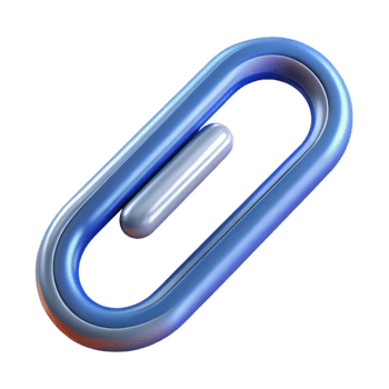 splendid dramatic art deco A stylized paperclip. NO BACKGROUND with Transparent Background. crisp png