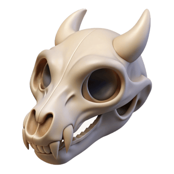 fascinating notable Animal skull NO BACKGROUND with Transparent Background. png