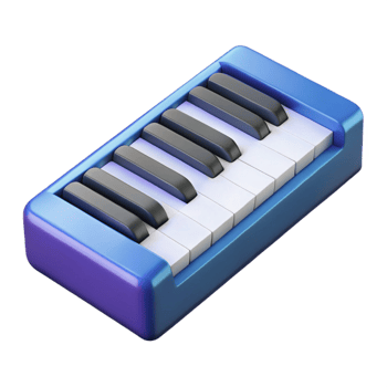 radiant joyful organic A piano key, single, NO BACKGROUND with Transparent Background. premium png