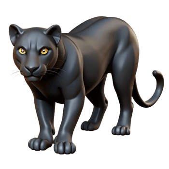unforgettable elegant A prowling black panther. NO BACKGROUND with Transparent Background. detailed png