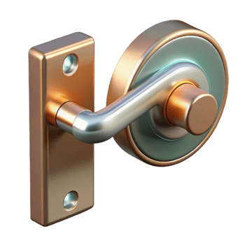 standout elegant Technical drawing of a door handle NO BACKGROUND with Transparent Background. masterfully captured png