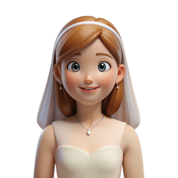 wonderful distinguished Portrait of a bride in a wedding dress, NO BACKGROUND with Transparent Background. png
