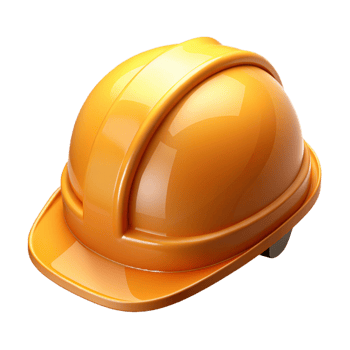 striking passionate organic Construction worker helmet, hard hat, safety, NO BACKGROUND with Transparent Background. premium png