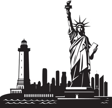 Detailed Statue of Liberty Silhouette Download vector
