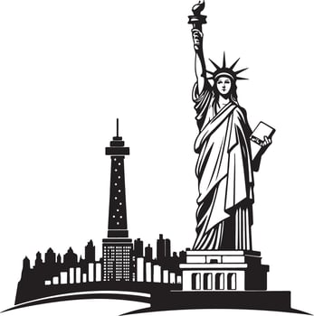Minimalist Statue of Liberty Silhouette Image vector