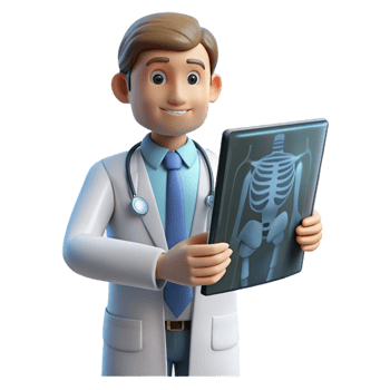 inspired abstract Doctor examining x-ray NO BACKGROUND with Transparent Background. original png