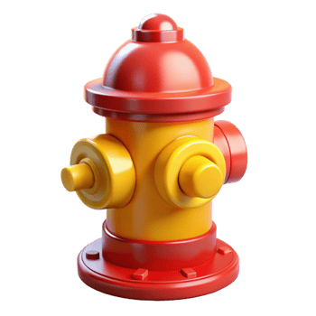 gorgeous quintessential Fire hydrant, red and yellow, NO BACKGROUND with Transparent Background. png