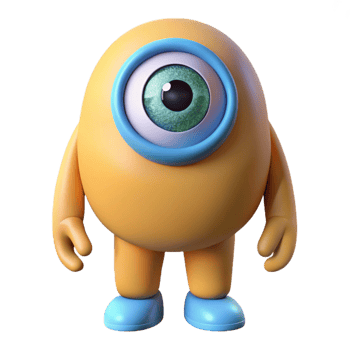 energetic hypnotic Cyclops, one-eyed giant, NO BACKGROUND with Transparent Background. artisan png