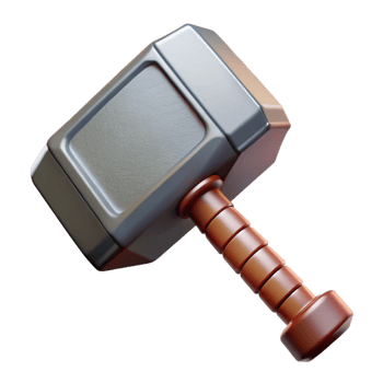 exceptional rustic Thor's Hammer, Mjolnir, Norse mythology, NO BACKGROUND with Transparent Background. original png