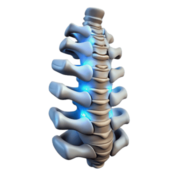 bold captivating Cybernetic spine with glowing vertebrae. NO BACKGROUND with Transparent Background. expertly shot png