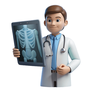 melancholic gorgeous Doctor examining x-ray NO BACKGROUND with Transparent Background. luxury png